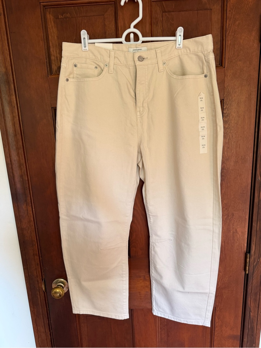 Banana Republic Barrel Ankle Jeans Size 32/14 Cream NWT Mid Rise